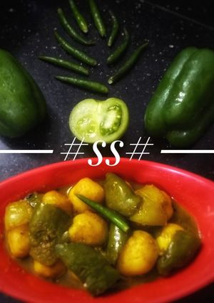 A picture of Potato Capsicum curry.