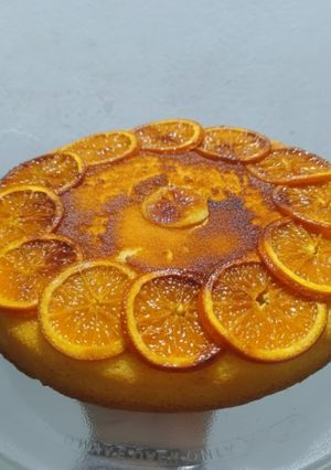 Una foto de Bizcochuelo de naranja invertido