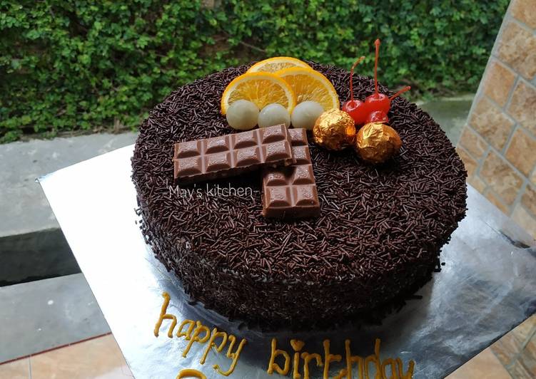 Cara Gampang Membuat Chocolate Fruit Birthday Cake Anti Gagal