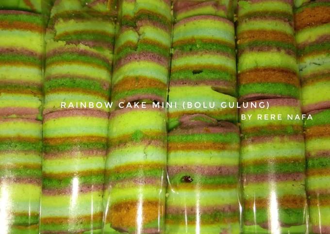 Rainbow cake gulung