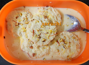 A picture of Instant Rasmalai/Bread Rasmalai.