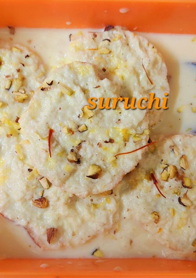 A picture of Instant Rasmalai/Bread Rasmalai.