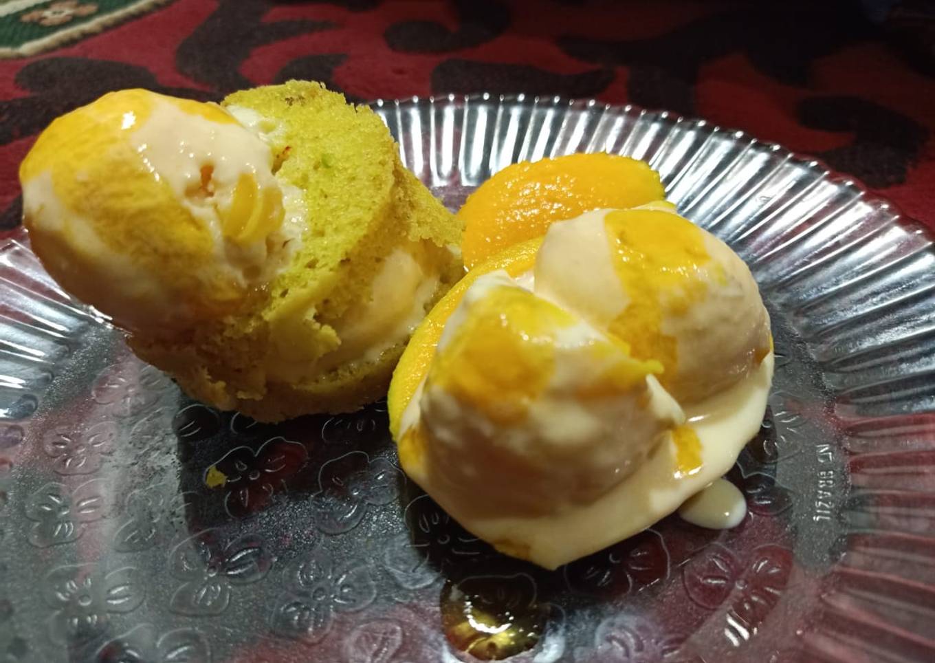 Mango Icecream With Thandai Cake