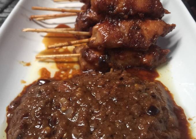 Resep Sate ayam teflon Madura (bumbu kacang) nikmat yang Enak