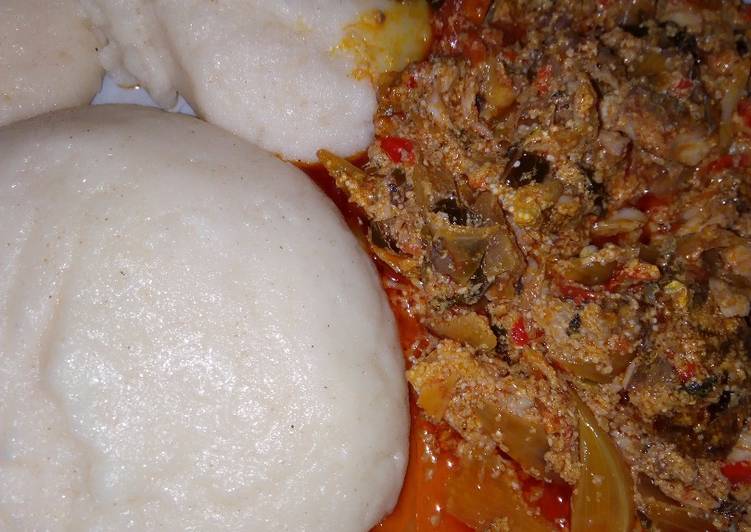 Semo and Egusi soup