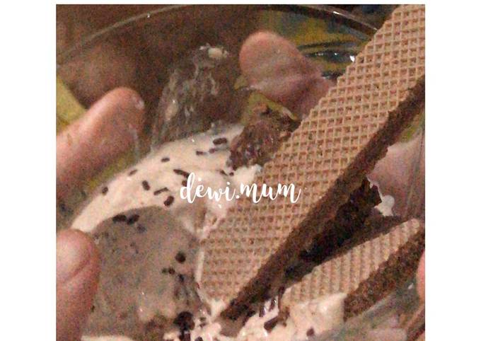 Bagaimana Menyiapkan Es krim coklat homemade yang Enak