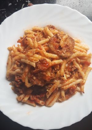 Foto principal de Macarrones con berenjena a la boloñesa