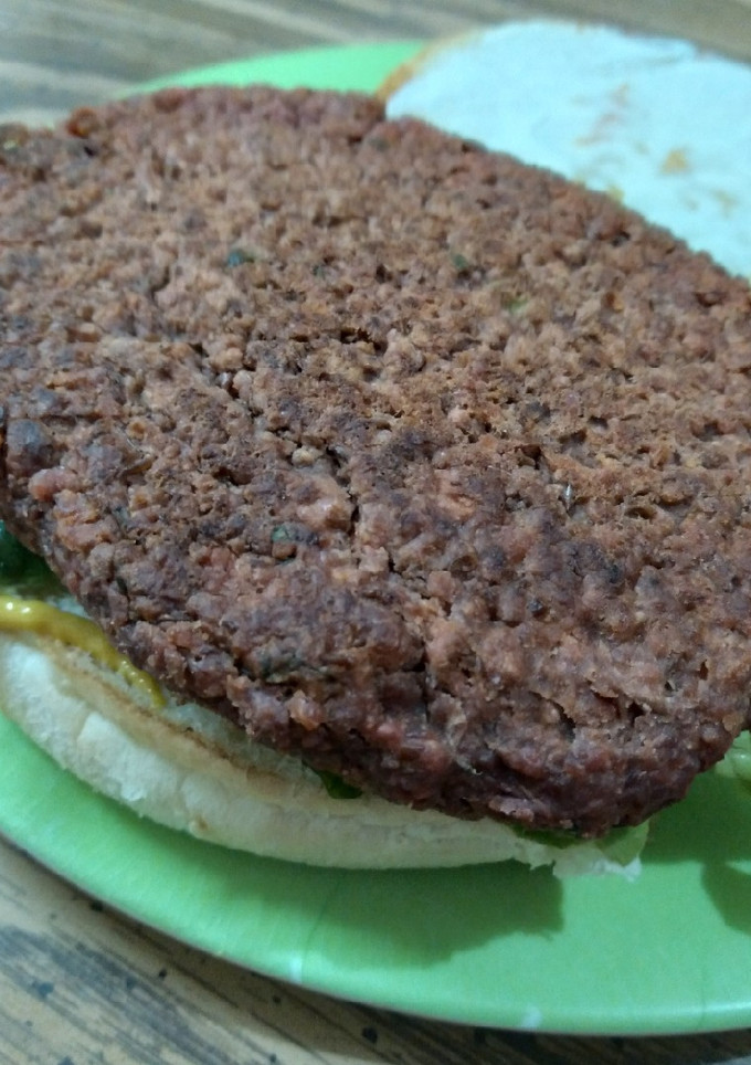 Una foto de Hamburguesa de lentejas, (no es carne)