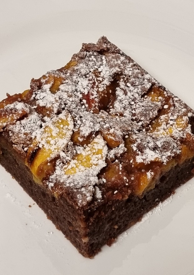 Una foto de Pastel de melocotón