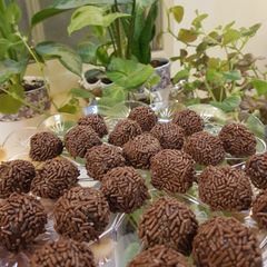 Chocolate orange brigadeiros A picture of Chocolate orange brigadeiros.