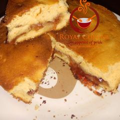 Vanilla cake wit strawberry jam filling A picture of Vanilla cake wit strawberry jam filling.