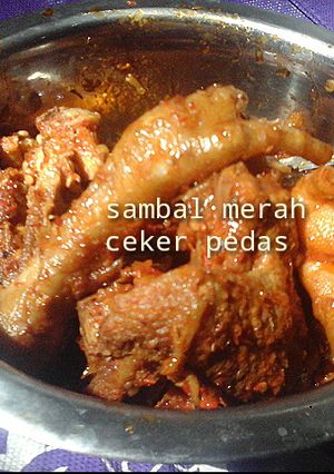 Foto resep Sambal merah ceker pedas
