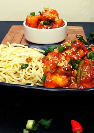 A picture of Gobhi Manchurian.