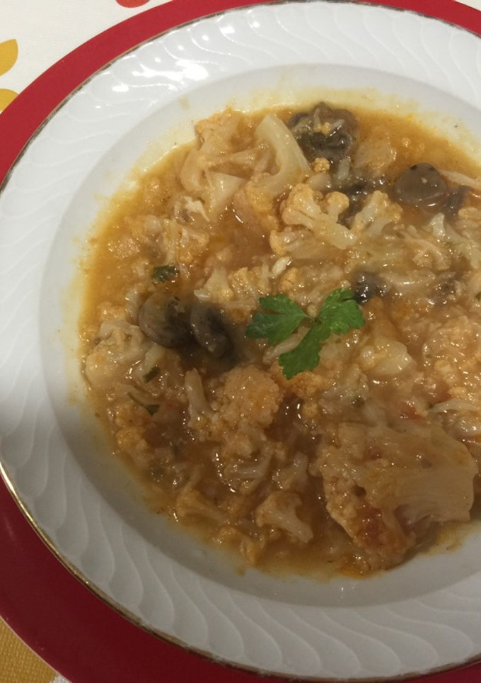 Una foto de Salsa de coliflor al ajillo