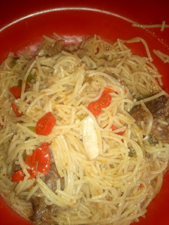 A picture of Peppered spaghetti.