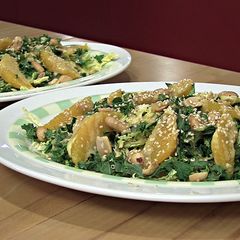 A picture of Kale and savoy cabbage salad with sesame dressing.