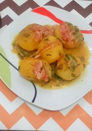 Una foto de Papas con tocino en salsa de cerveza (Olla de cocción lenta-Croc