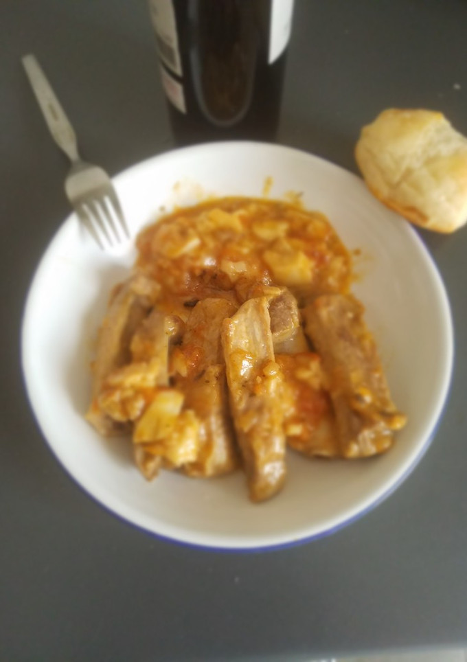 Una foto de Costillas de cerdo con boletus