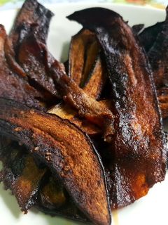 Una foto de Bacon vegano