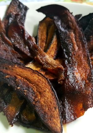 Una foto de Bacon vegano