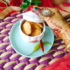 A picture of Kuttu ki Mathri (Buckwheat flour mathri).