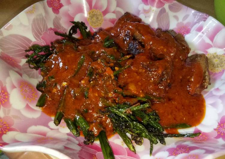 Cara mudah Menyiapkan Sambal sarden campur goreng pakis, Sempurna