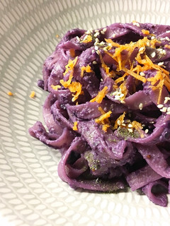 A picture of Purple Tagliatelle with Mustard and Herbs.