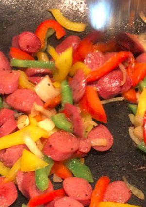 A picture of Stir Fried Sausages #WYH.