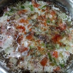 A picture of Vegetable raita.