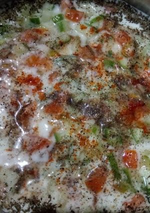 A picture of Vegetable raita.