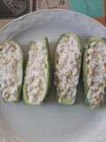 Calabacitas rellenas de elote y Philadelphia