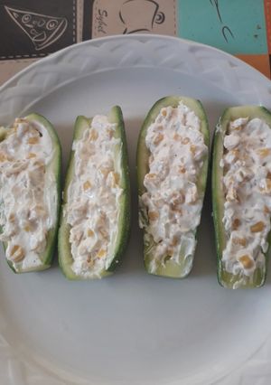 Una foto de Calabacitas rellenas de elote y Philadelphia