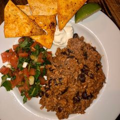 15 minute meat free loaded nachos A picture of 15 minute meat free loaded nachos.