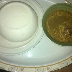 A picture of Tuwo and black soup.