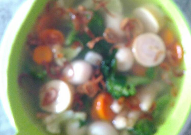 Sup telur puyuh rolade sayuran # keto