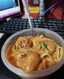 Espagueti sin gluten con albóndigas de Champiñón