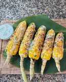 Cambodian Grilled Corn with coconut cream sauce