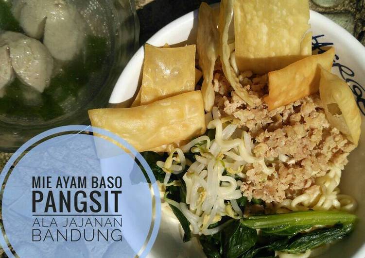 Resep Mie Ayam Baso Pangsit ala jajanan Bandung, Lezat