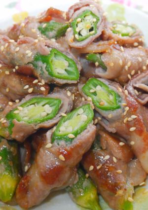 香桔秋葵肉捲 的食譜成品照片