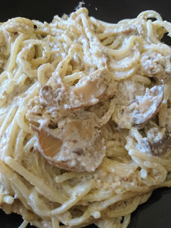 Una foto de Pasta con salsa de champiñones