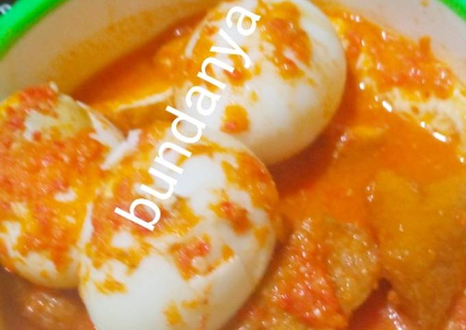 Resep Balado telor tahu simple tanpa santan#CookpadCommunity_Jakarta#GowesBecak_KelilingJakarta yang Enak