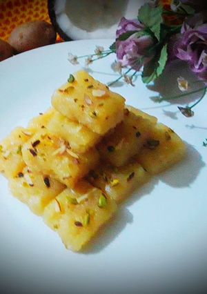 A picture of Potato Burfi.