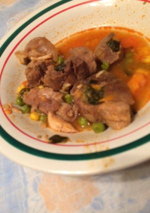 A picture of Cubed beef slow cooked casserole.