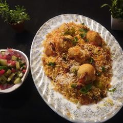 A picture of Egg Biryani.