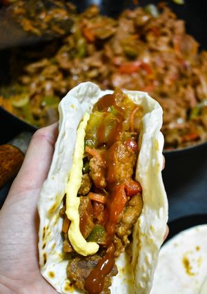 Una foto de Tacos de Carne o Pollo