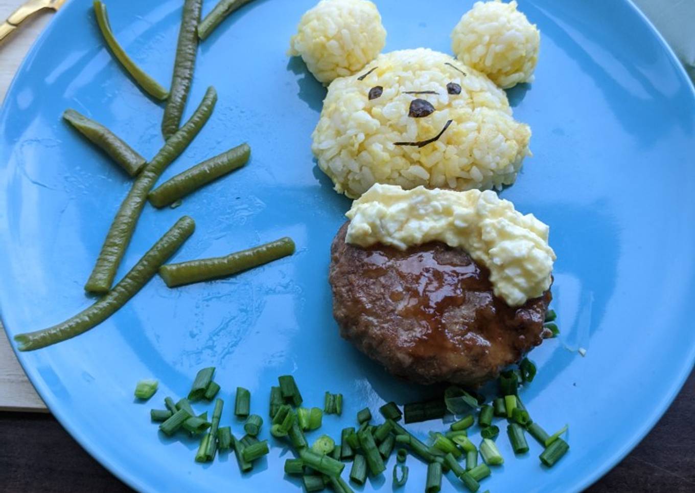 Teriyaki Hamburg Nanban with Long Bean (Pooh Bear Bucket List)