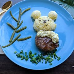 A picture of Teriyaki Hamburg Nanban with Long Bean (Pooh Bear Bucket List).