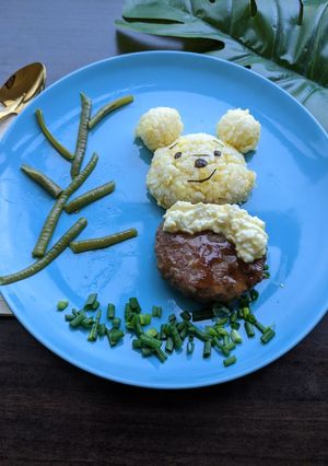 A picture of Teriyaki Hamburg Nanban with Long Bean (Pooh Bear Bucket List).