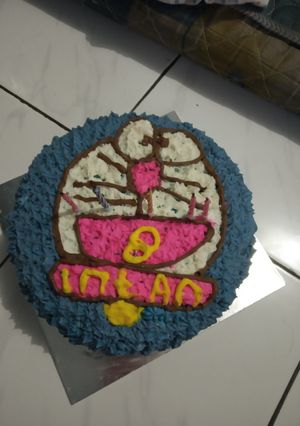 Foto resep Kue ultah Doraemon