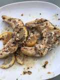 Darnes de congre marinées (marinade maison et citron)